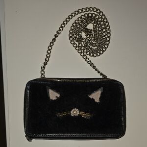 Kate Spade Black Cat Clutch with Chain